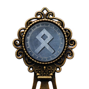 Viking Runes Elder Futhark Rune Circle O Othala Ancestral Bronze Bookmark