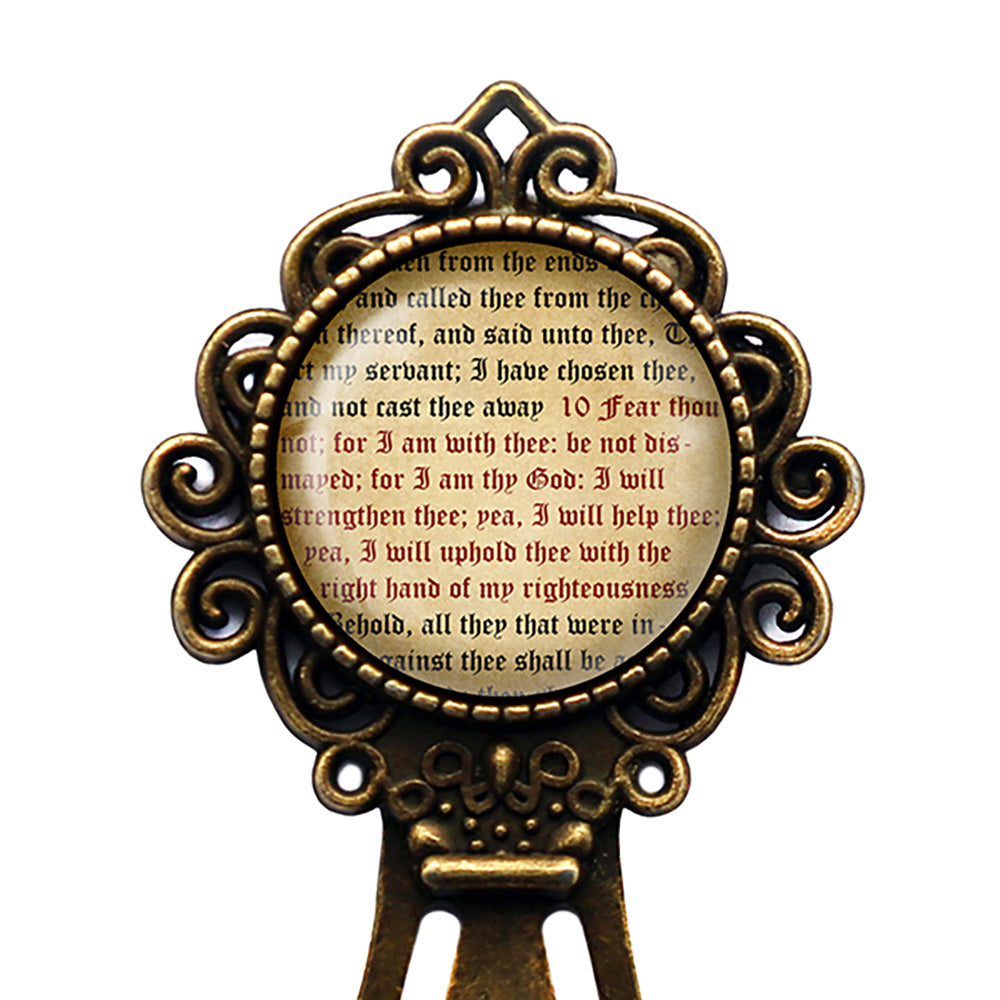 Isaiah 41:10 Fear Thou Not for I am with Thee King James Version KJV Bible Bronze Bookmark