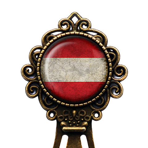 Austria Austrian Österreich Flag Bronze Bookmark