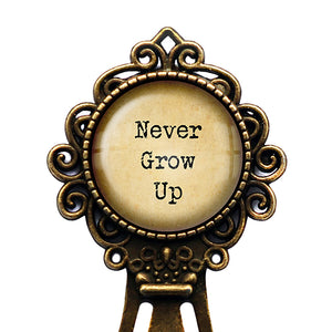 Peter Pan Never Grow Up Bronze Bookmark
