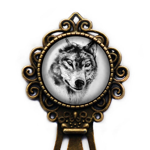 Wolf Head Bronze Bookmark