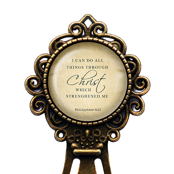 Philippians 4:13 All Things Through Christ King James Version KJV Bible Bronze Bookmark