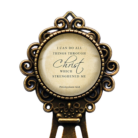 Philippians 4:13 All Things Through Christ King James Version KJV Bible Bronze Bookmark