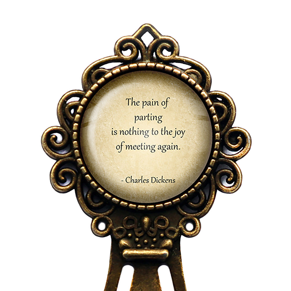 Charles Dickens The Pain of Parting Joy of Meeting Again Bronze Bookmark