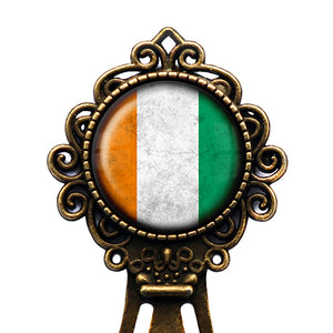 Ivory Coast Côte d'Ivoire Flag Bronze Bookmark
