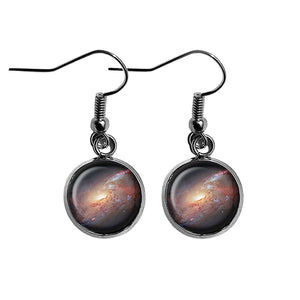 NASA Photograph Galaxy Messier 106 Surgical Steel Earrings