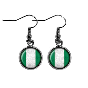 African Nation Nigeria Flag Surgical Steel Earrings