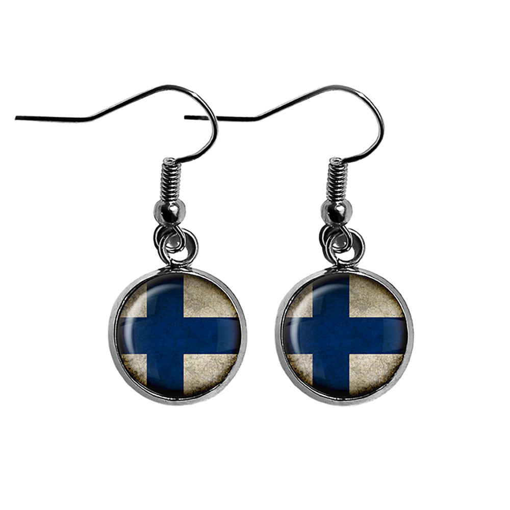 Republic of Finland Finnish Flag Surgical Steel Earrings
