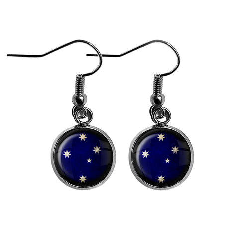 Australia Australian Southern Cross Flag Surgical Steel Earrings
