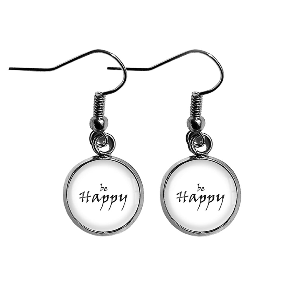Be Happy Surgical Steel Earrings