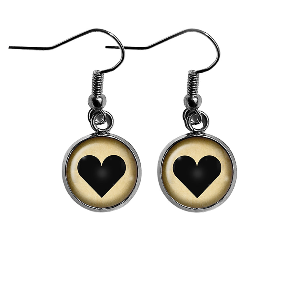 Black Love Heart Mothers Valentines Surgical Steel Earrings