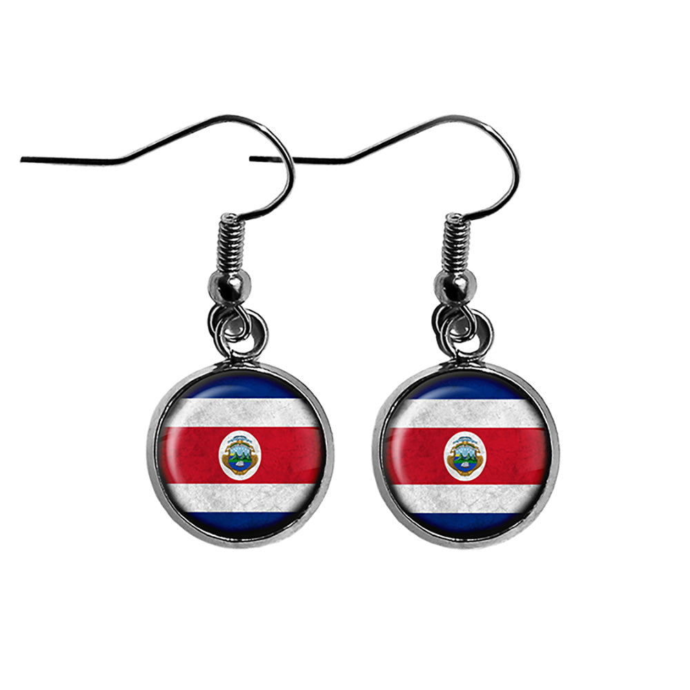 Costa Rica Costa Rican Flag Surgical Steel Earrings
