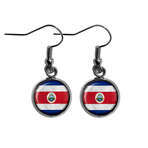 Costa Rica Costa Rican Flag Surgical Steel Earrings
