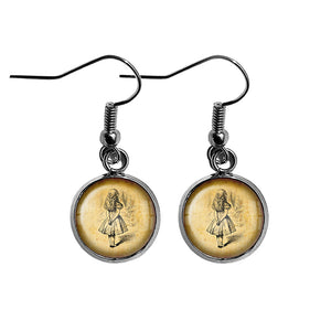 Alice in Wonderland Alice Watching Surgical Steel Earrings