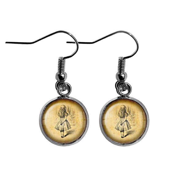 Alice in Wonderland Alice Watching Surgical Steel Earrings