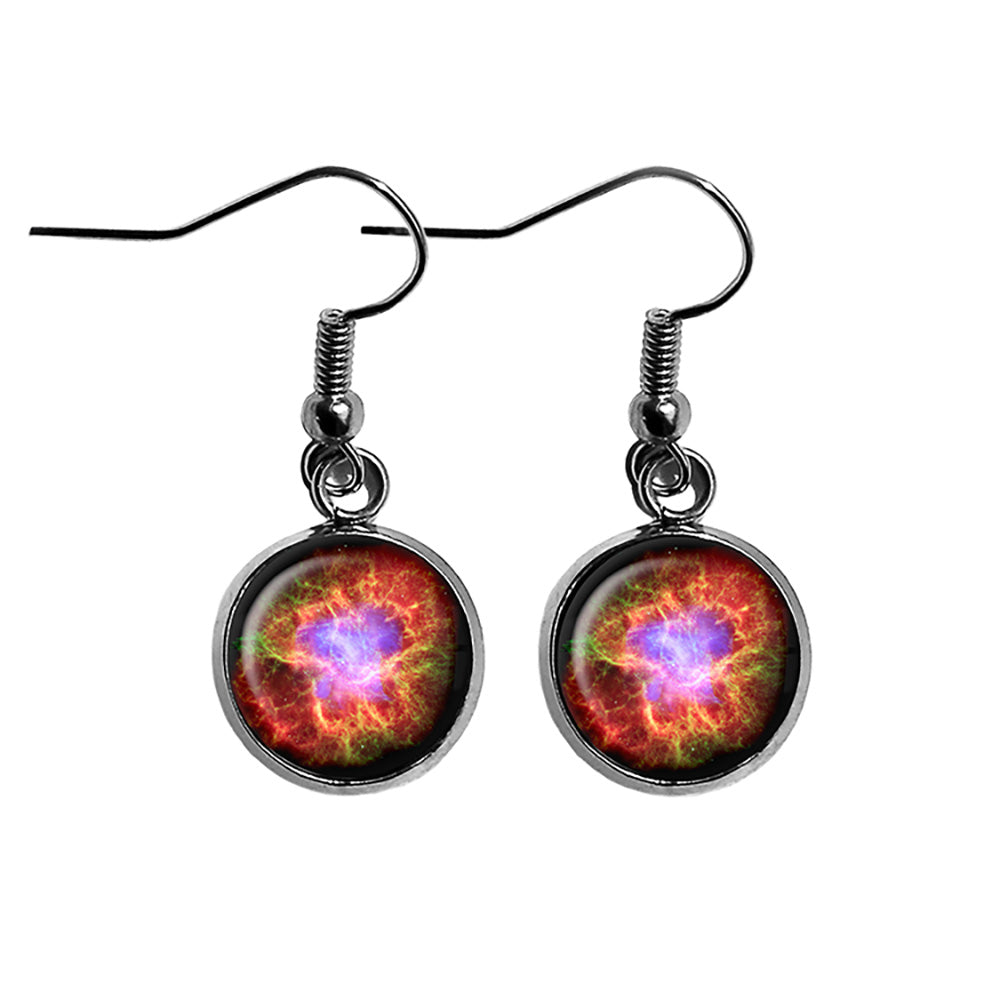NASA Photograph Crab Nebula Surgical Steel Earrings
