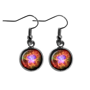 NASA Photograph Crab Nebula Surgical Steel Earrings