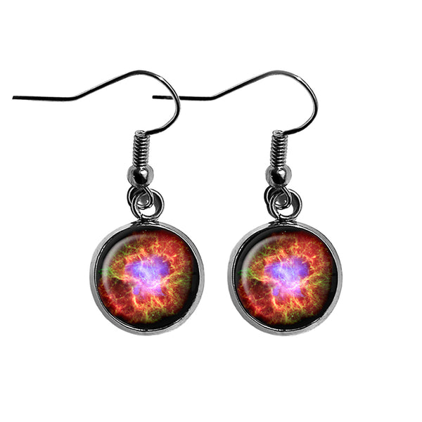 NASA Photograph Crab Nebula Surgical Steel Earrings
