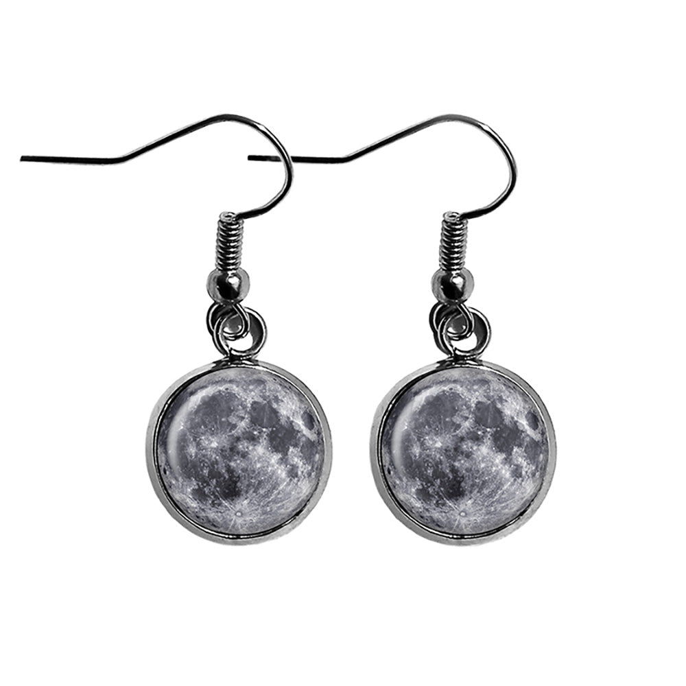 NASA Photograph The Moon Surgical Steel Earrings