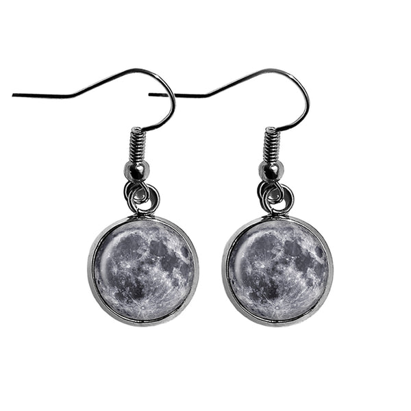 NASA Photograph The Moon Surgical Steel Earrings