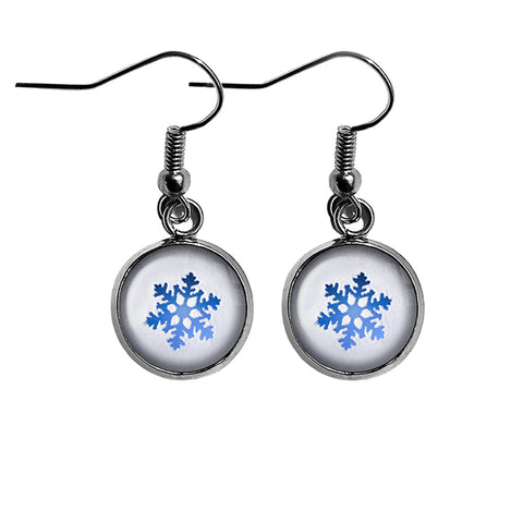 Frozen Snowflake Snow Surgical Steel Earrings