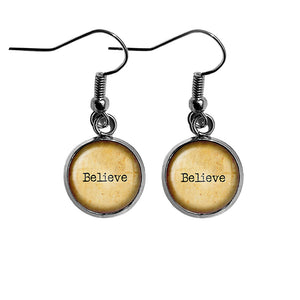 Believe Surgical Steel Earrings