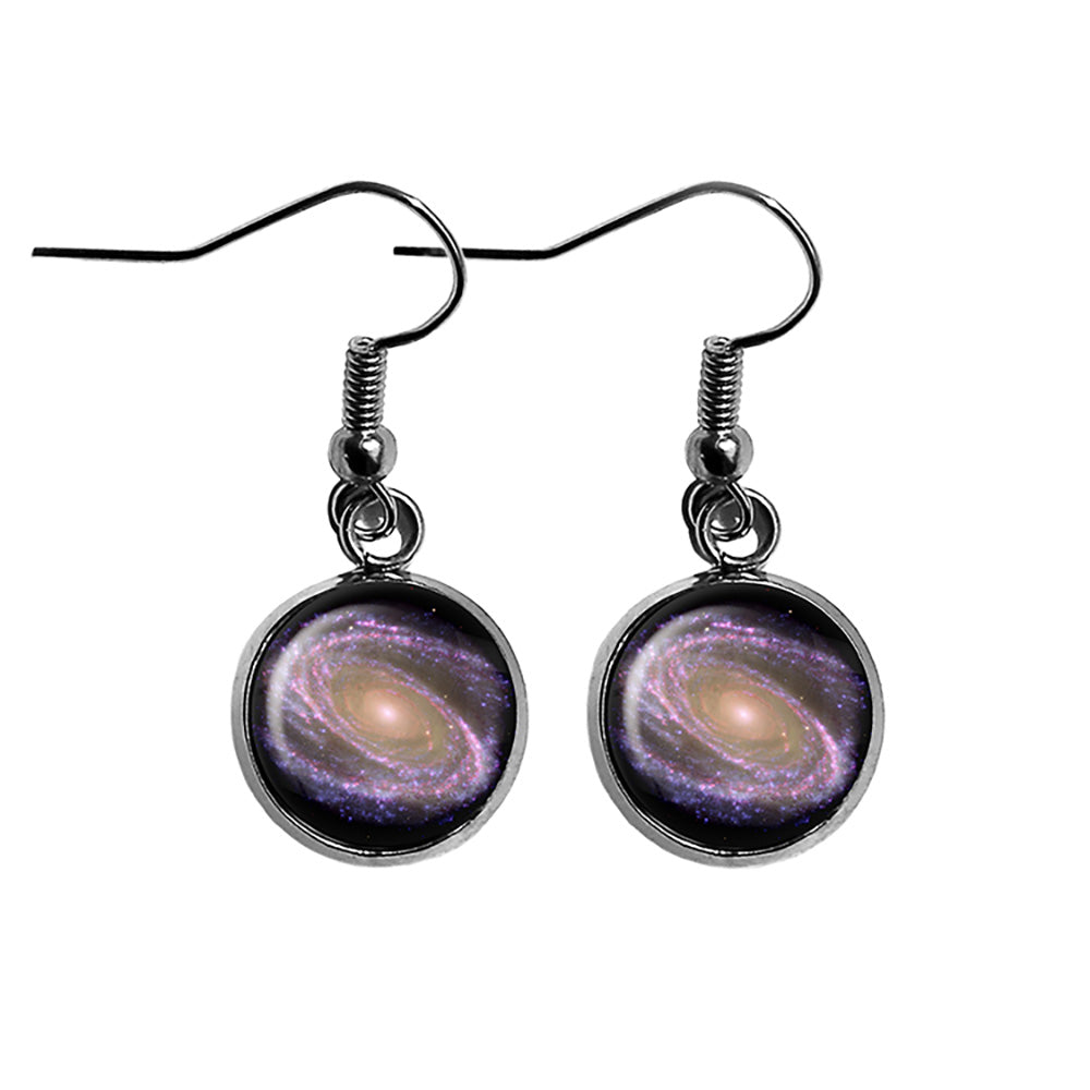 NASA Photograph Purple Galaxy Surgical Steel Earrings
