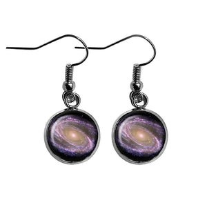 NASA Photograph Purple Galaxy Surgical Steel Earrings