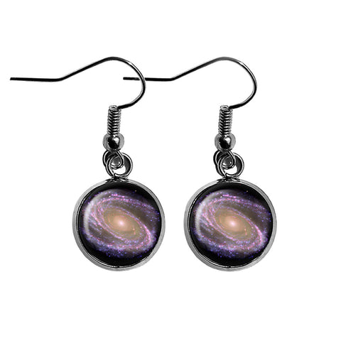 NASA Photograph Purple Galaxy Surgical Steel Earrings