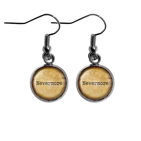 Edgar Allan Poe Nevermore Surgical Steel Earrings