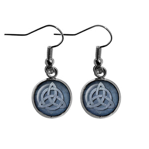 Halloween Witchcraft Triquetra Triple Goddess Maiden Mother Crone Surgical Steel Earrings