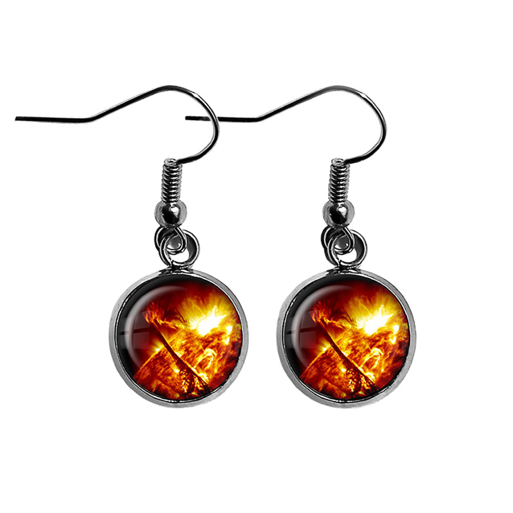 NASA Photograph The Sun Surgical Steel Earrings