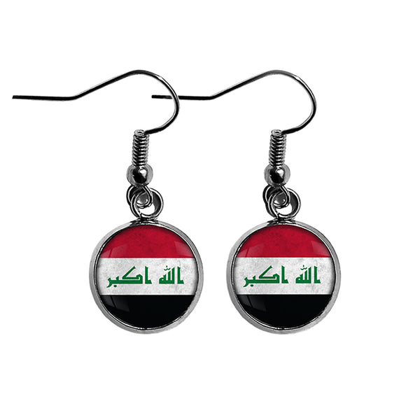 Iraq Iraqi Flag Surgical Steel Earrings