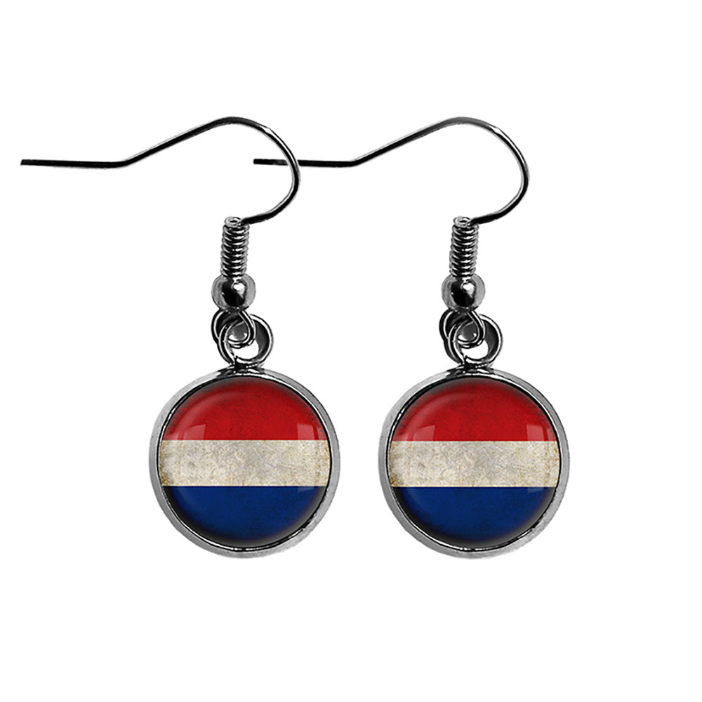 Holland Netherlands Flag Surgical Steel Earrings