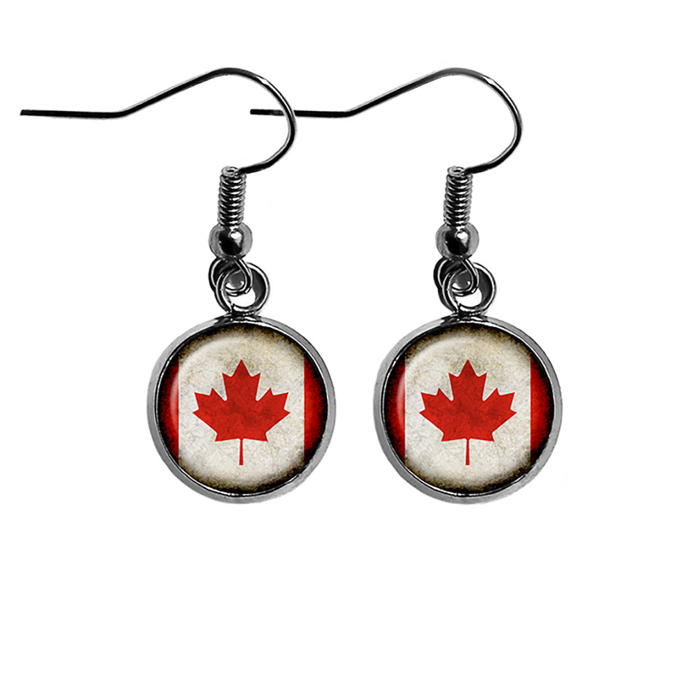 Canada Canadian Flag Surgical Steel Earrings
