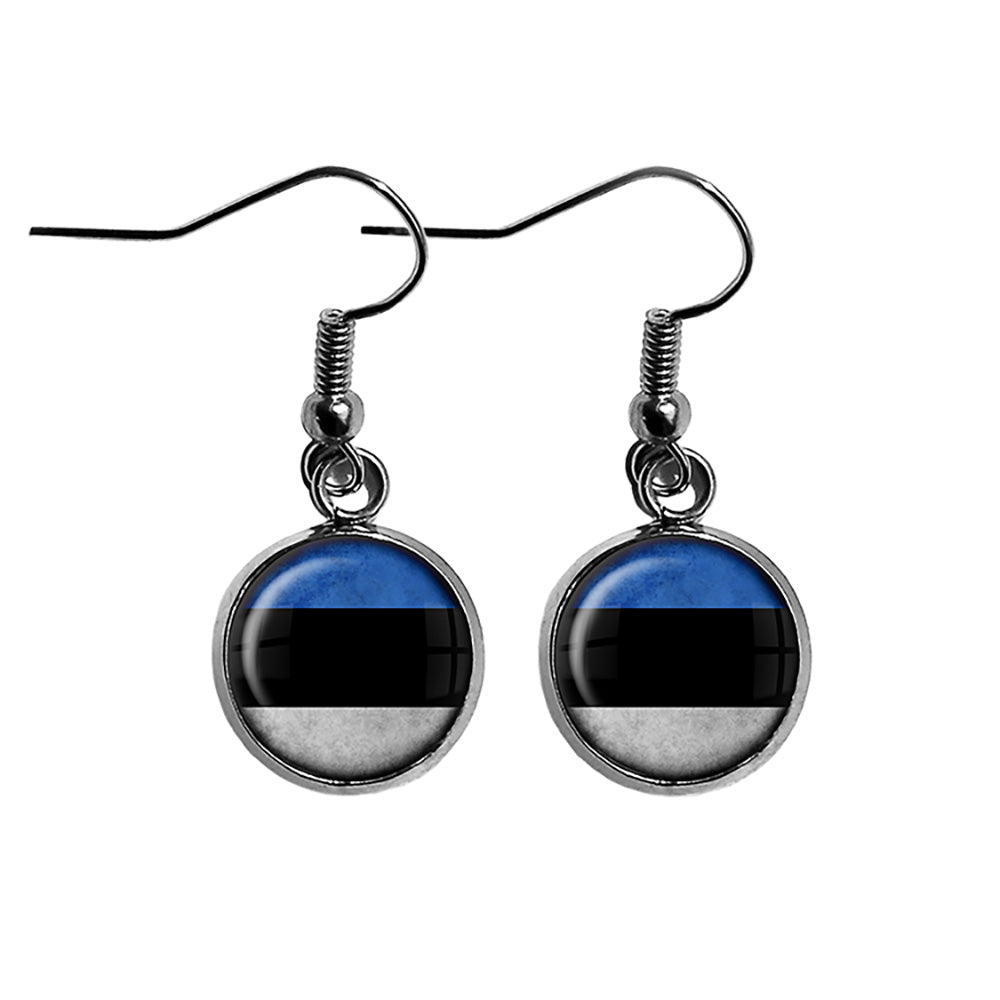 Estonia Estonian Flag Surgical Steel Earrings