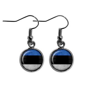 Estonia Estonian Flag Surgical Steel Earrings
