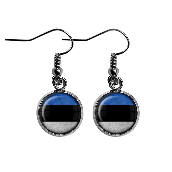 Estonia Estonian Flag Surgical Steel Earrings