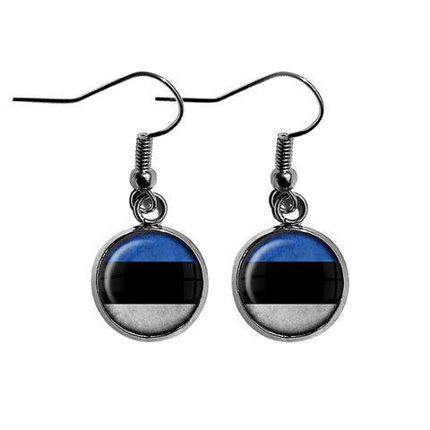 Estonia Estonian Flag Surgical Steel Earrings