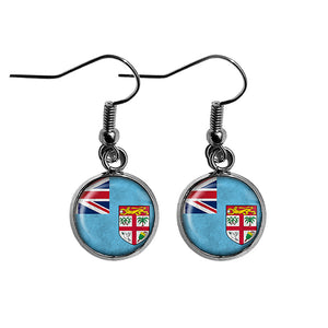 Fiji Fijian Flag Surgical Steel Earrings