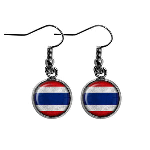 Thailand Thai Flag Surgical Steel Earrings