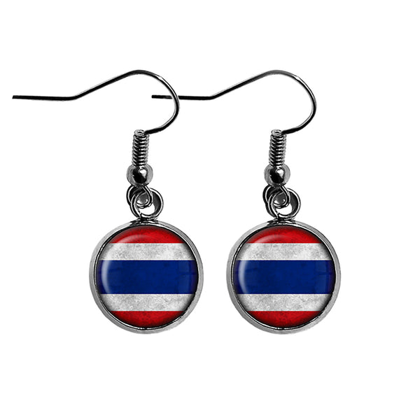 Thailand Thai Flag Surgical Steel Earrings