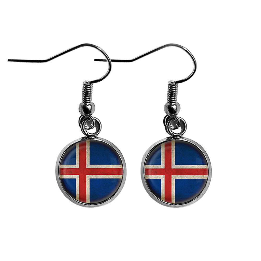 Iceland Icelandic Flag Surgical Steel Earrings