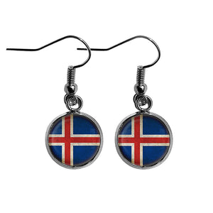 Iceland Icelandic Flag Surgical Steel Earrings