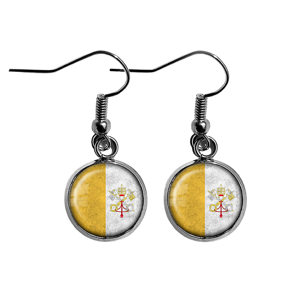 Vatican City Flag Surgical Steel Earrings