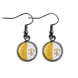 Vatican City Flag Surgical Steel Earrings