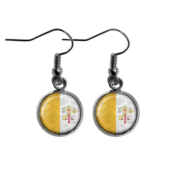 Vatican City Flag Surgical Steel Earrings