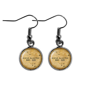 Edgar Allan Poe 1809 - 1849 Surgical Steel Earrings