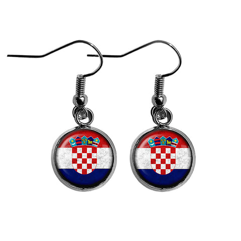 Croatia Croatian Flag Surgical Steel Earrings