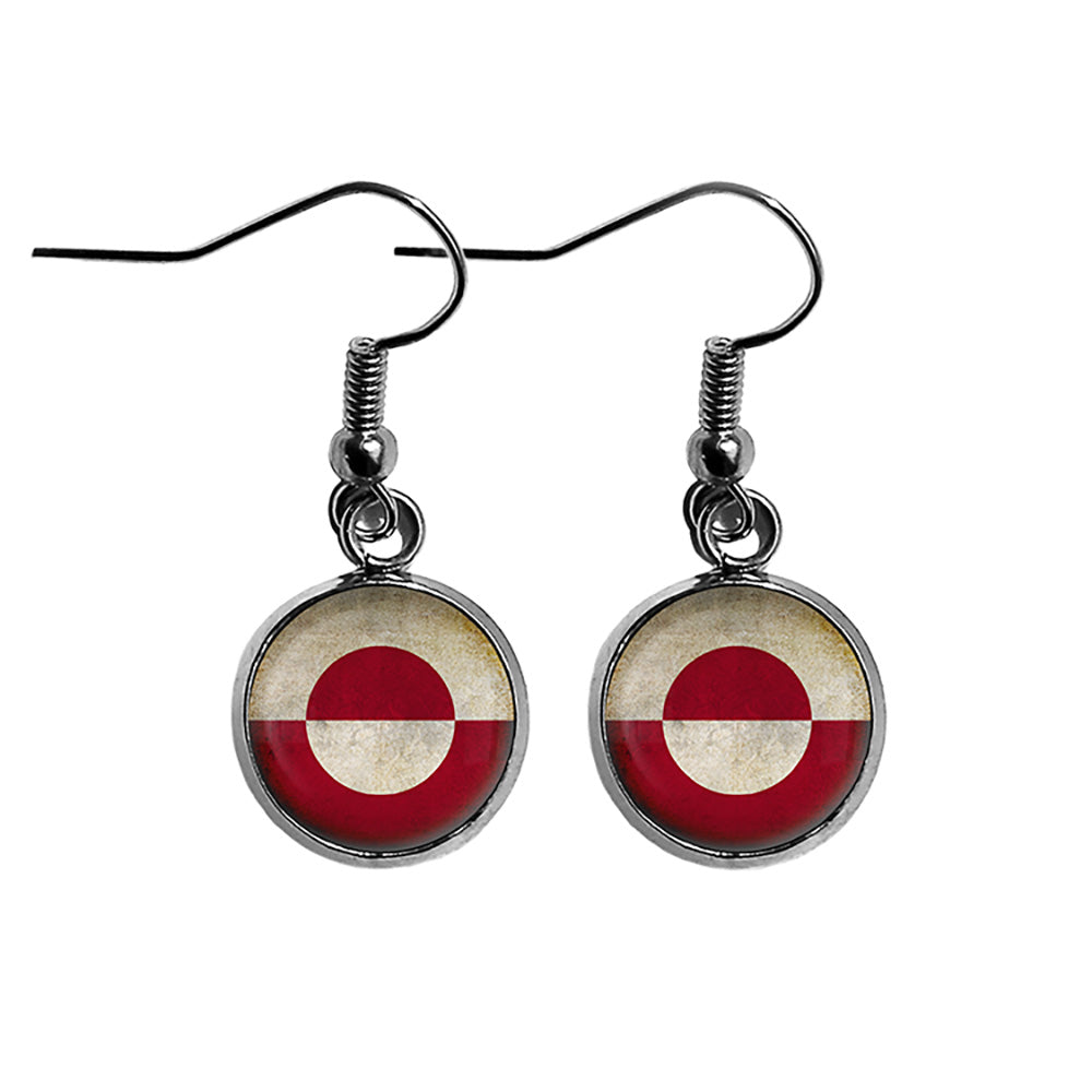 Greenland Greenlandic Flag Surgical Steel Earrings